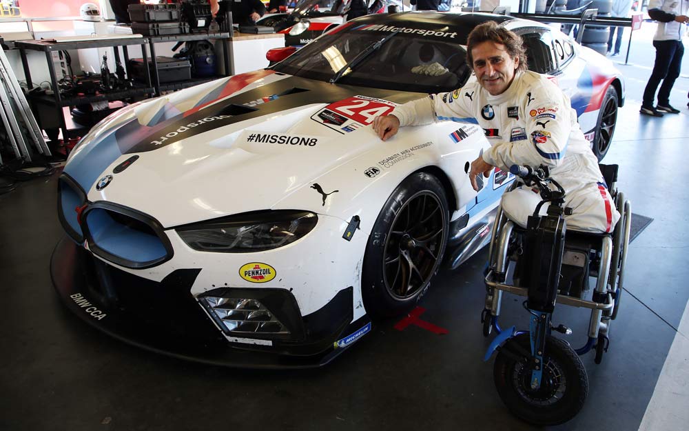 Alex Zanardi con BMW M8 GTE Alex Zanardi con BMW M8 GTE